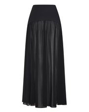 Harper Skirt – sheer flowing maxi skirt with structured cotton yoke and invisible side zip by Romy The Brand