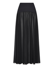 Harper Skirt – sheer flowing maxi skirt with structured cotton yoke and invisible side zip by Romy The Brand