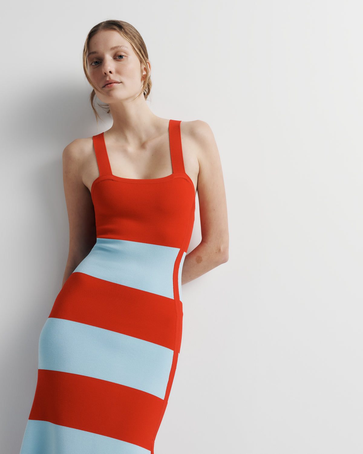 Ava Knit Dress – structured knit maxi dress with side split by Romy The Brand