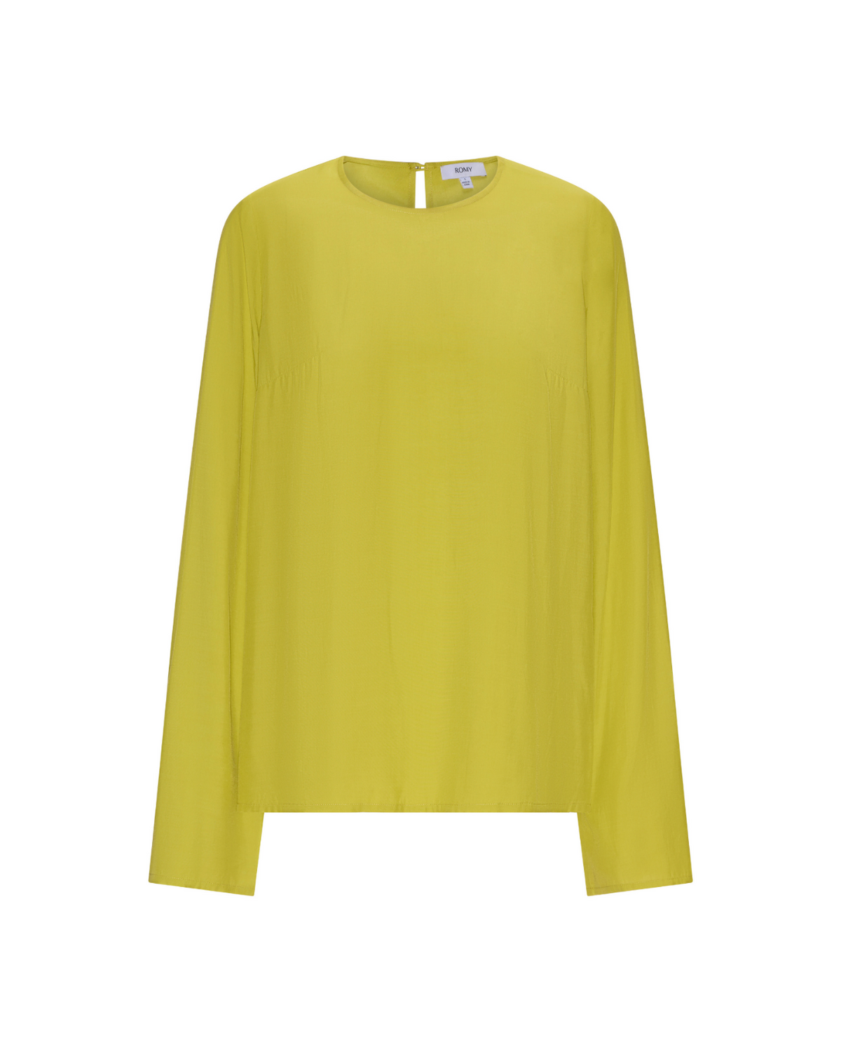 Elio Top in chartreuse, flat front view.