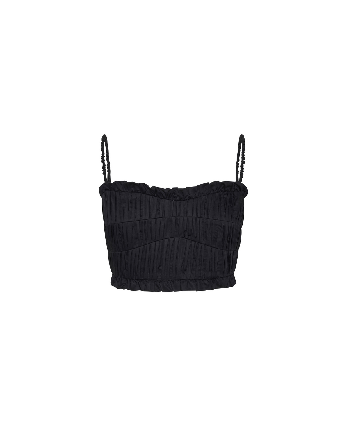 Daisy Bustier in black, flat front view.