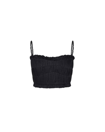 Daisy Bustier in black, flat front view.