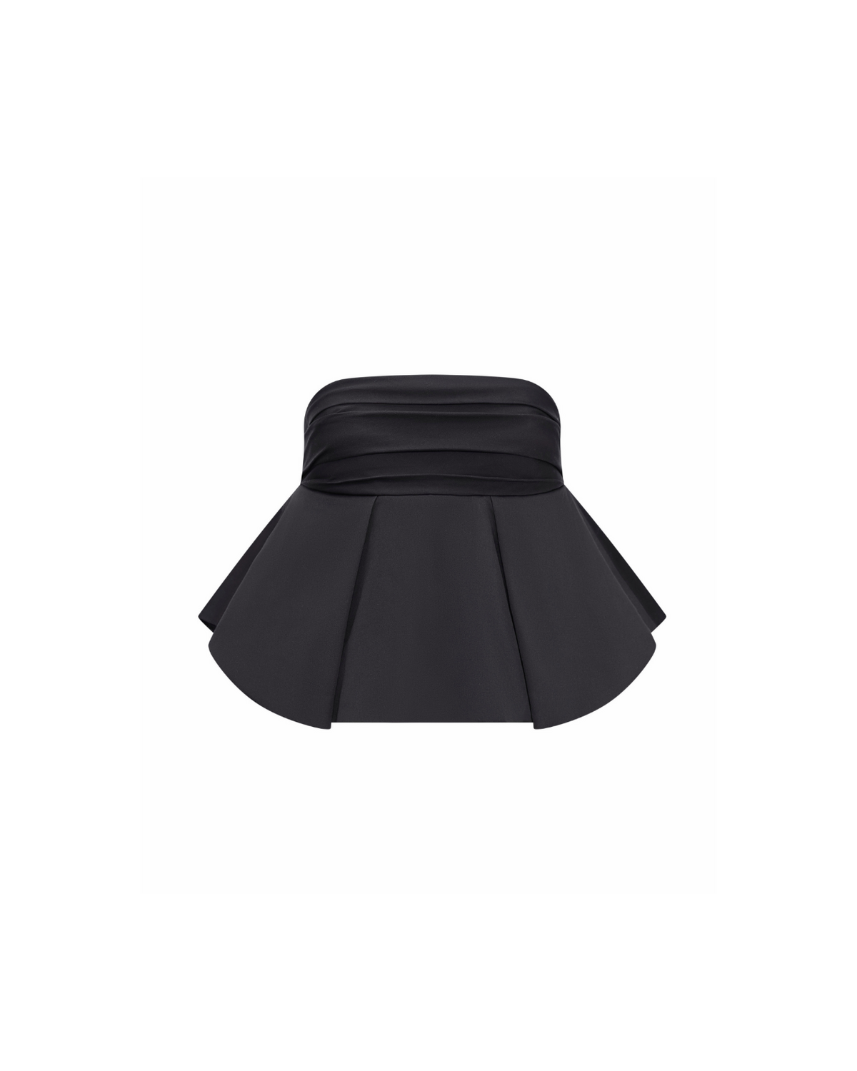 Bella Bustier in black, flat front view.