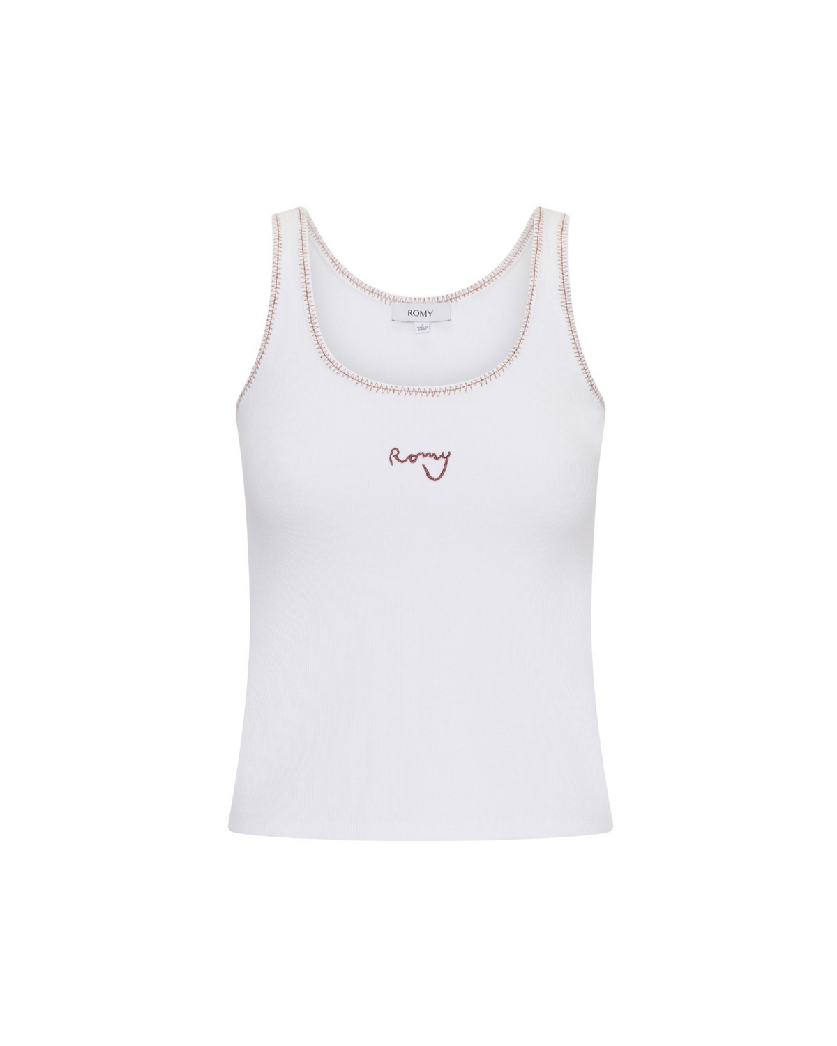 Wren Tank in white, flat front view.