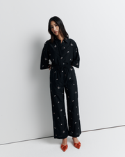 The June Pant is a relaxed elastic waist style featuring side pockets, a functional drawcord, and delicate floral embroidery for a subtle romantic touch. Style it with your favourite top for effortless everyday wear. Shop now.