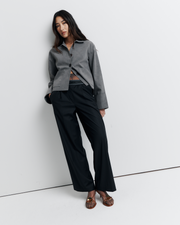 The Gabbi Jacket is a relaxed-fit outerwear piece crafted from soft vegan suede with a contrast pink twill lining. Designed with patch pockets, turn-back cuffs, and a four-button closure for effortless everyday style.