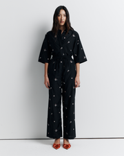 The June Pant is a relaxed elastic waist style featuring side pockets, a functional drawcord, and delicate floral embroidery for a subtle romantic touch. Style it with your favourite top for effortless everyday wear. Shop now.