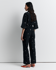 The June Pant is a relaxed elastic waist style featuring side pockets, a functional drawcord, and delicate floral embroidery for a subtle romantic touch. Style it with your favourite top for effortless everyday wear. Shop now.