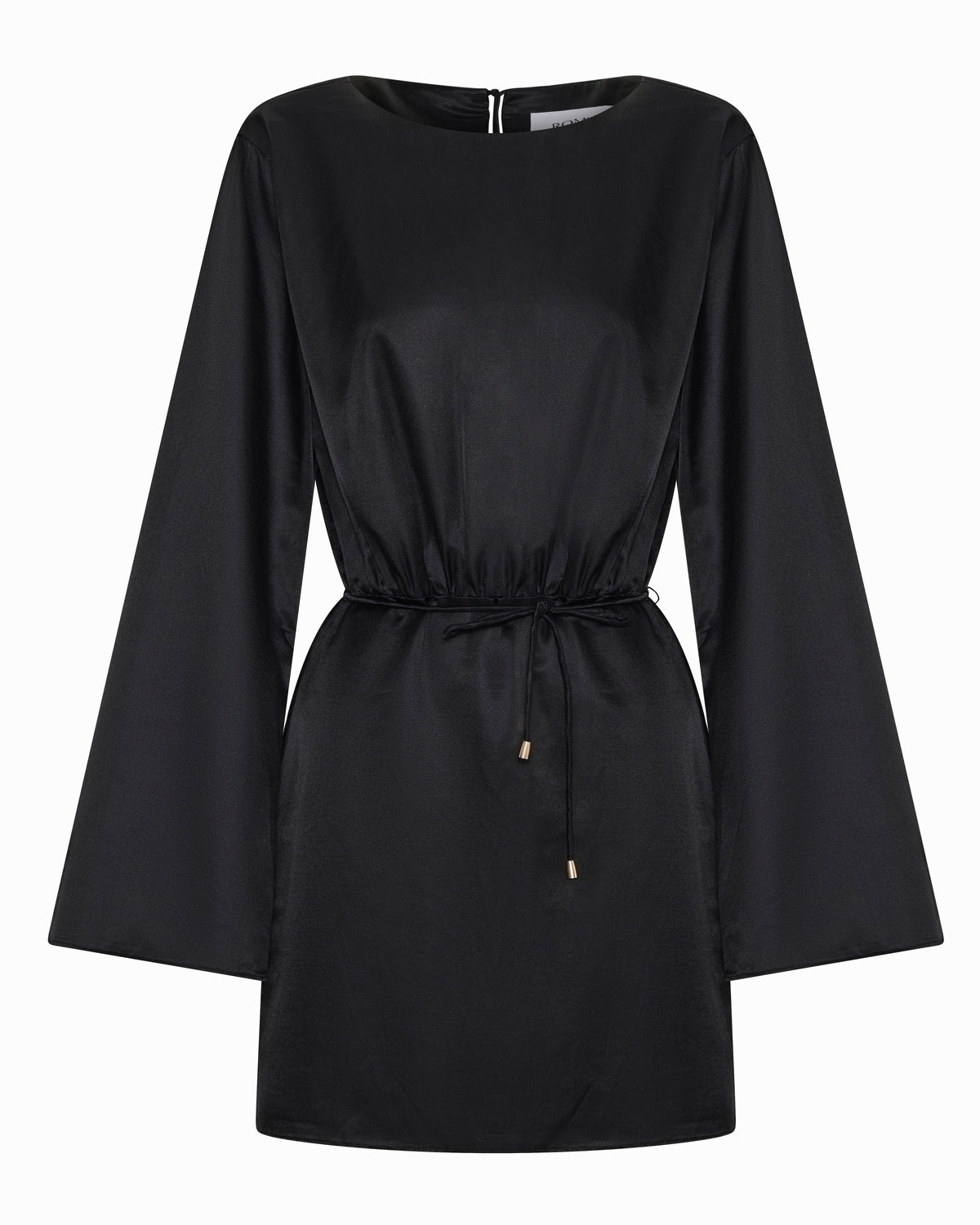 Piper Dress in black, flat front view.