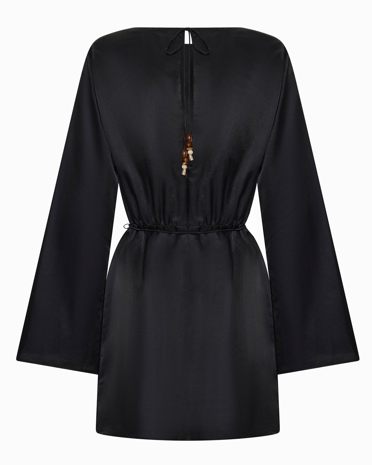 Piper Dress in black, flat back view.