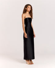 Make a statement in the Twill Column Dress, featuring a strapless fitted bodice with side boning and a stylish cut-out back with tie fastening. Fully lined and crafted from structured twill fabrication, this gorgeous maxi dress offers a sophisticated look for any special occasion.